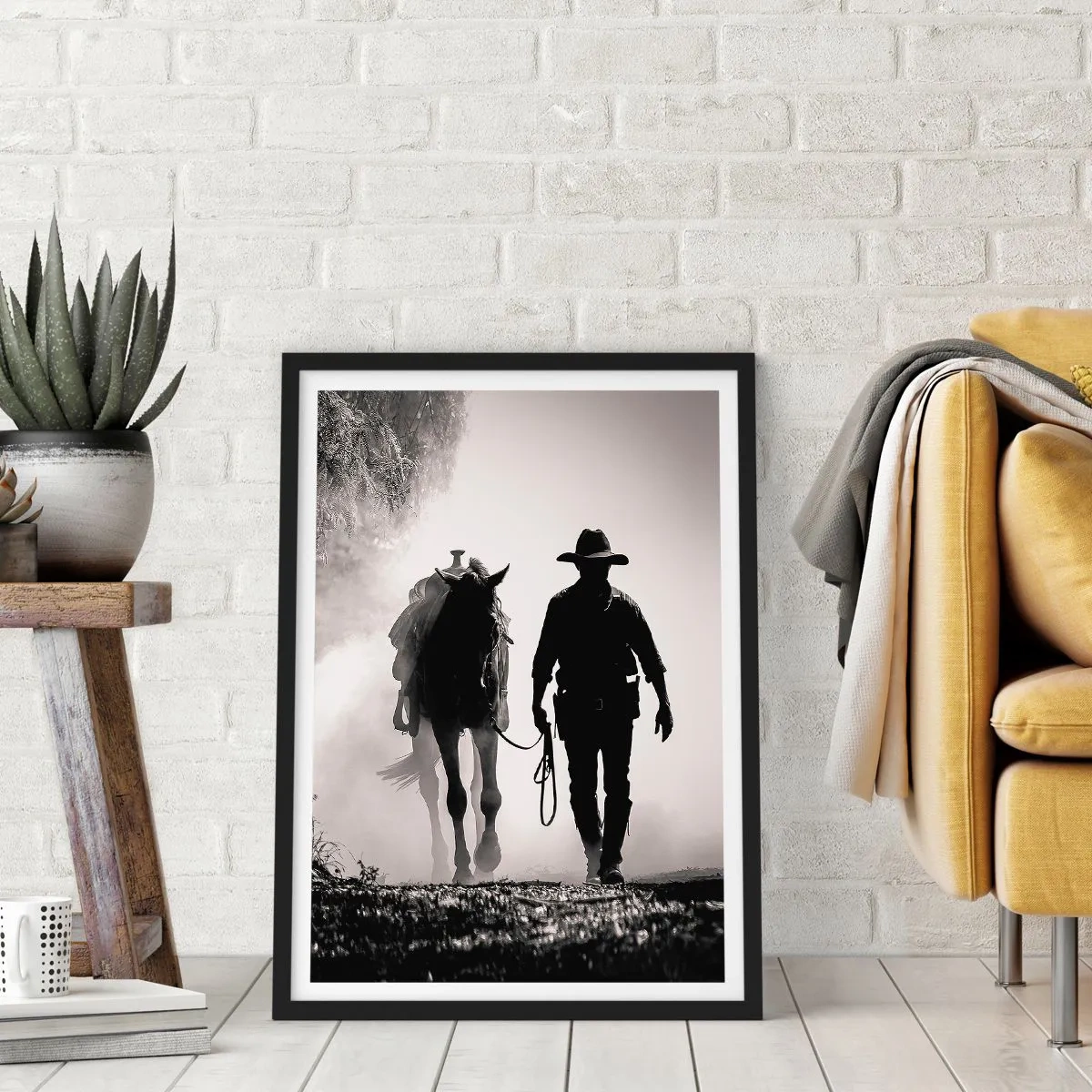 Poster in cornice nera - Mattino texano - 61x91 cm