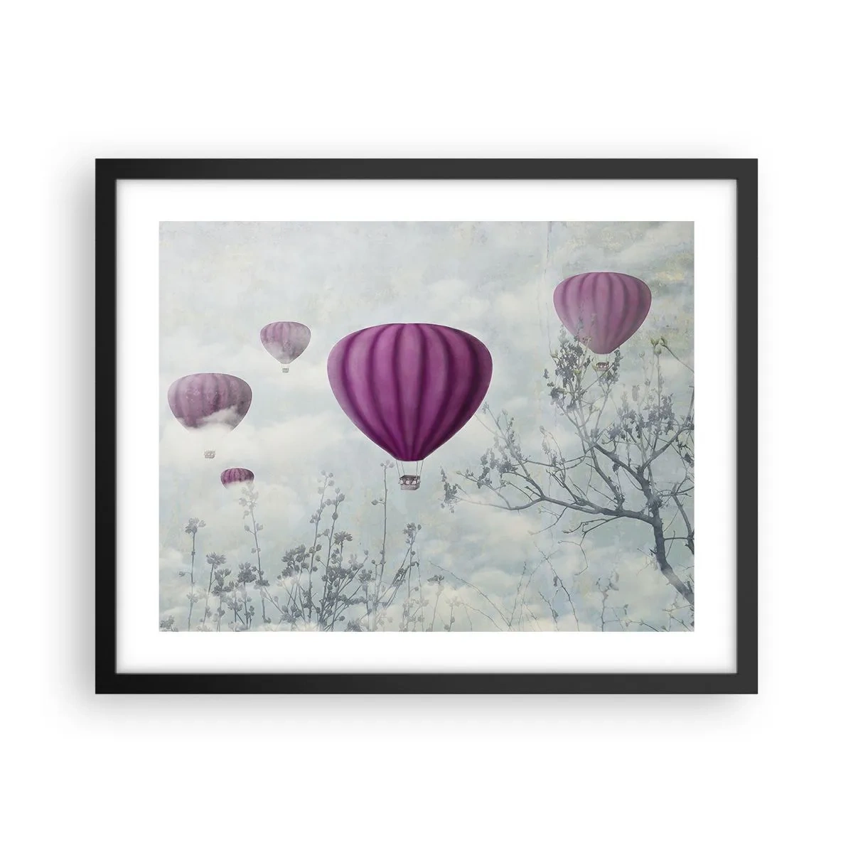 Poster in cornice nera - Come navi nel cielo - 50x40 cm