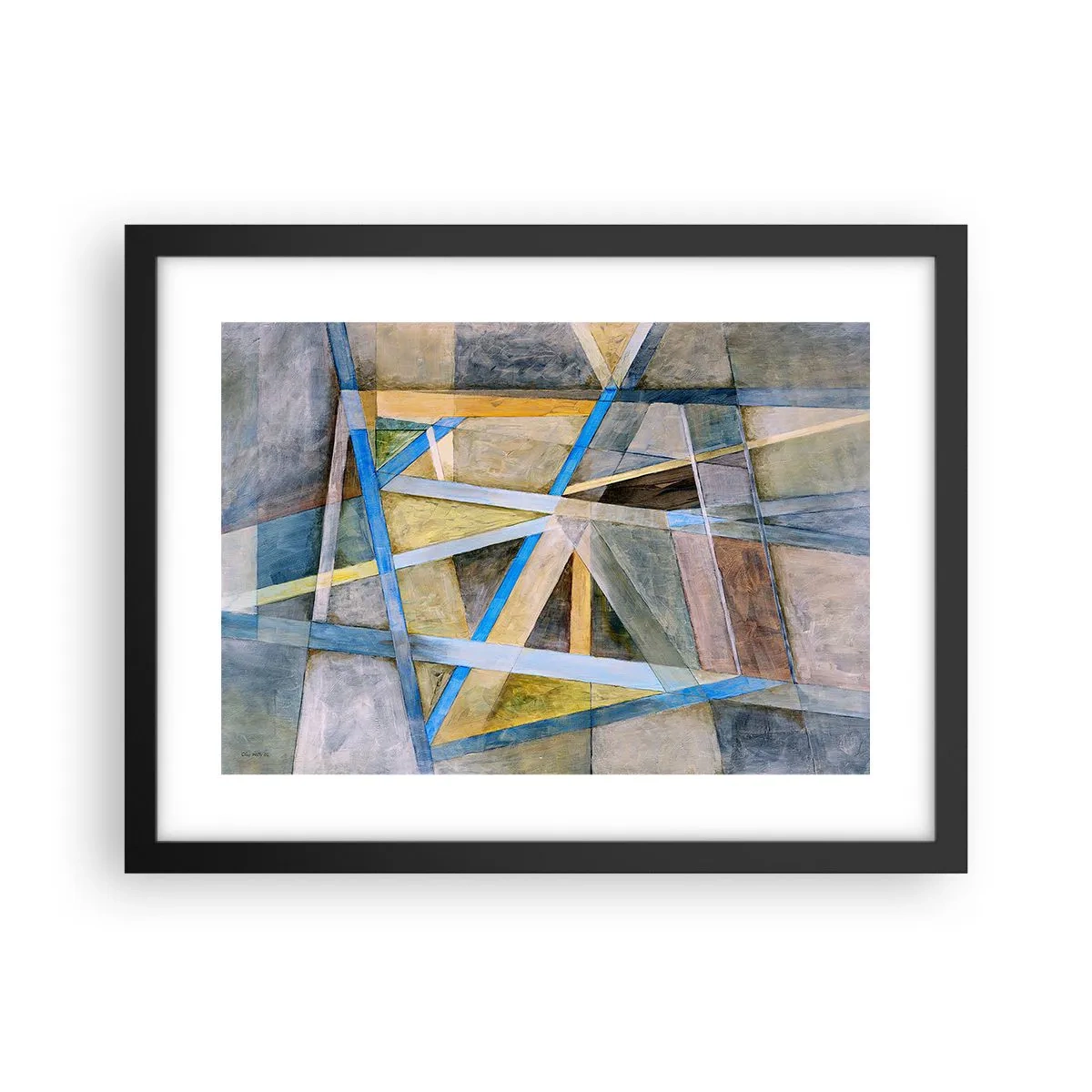 Poster in cornice nera - Dritto o obliquo? - 40x30 cm