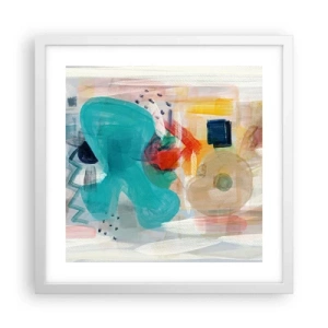 Poster in cornice bianca - Il gioco dei colori - 40x40 cm