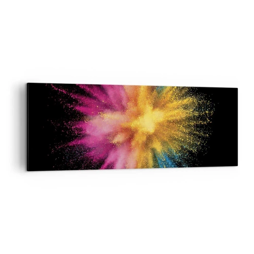 Quadro su tela - Stampe su Tela - Esplosione di polvere colorata su sfondo nero - 140x50cm - La nascita dei colori - Decorazione murale moderna per soggiorno e camera da letto ARTTOR