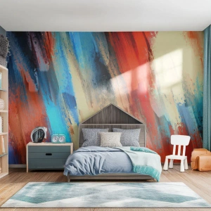 Fotomurali Premium Sand - Gioco astratto di colori con pennellate dinamiche - 100x70cm - Cascata di colori - Decorazione murale moderna per soggiorno e camera da letto ARTTOR