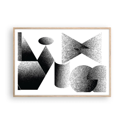 Poster in cornice rovere chiaro - Angoli e ovali - 100x70 cm