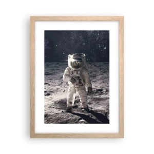 Poster in cornice rovere chiaro - Saluti dalla luna - 30x40 cm