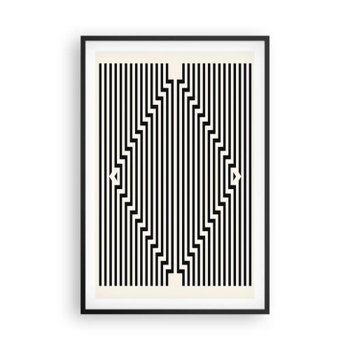 Poster in cornice nera - Illusione geometrica - 61x91 cm