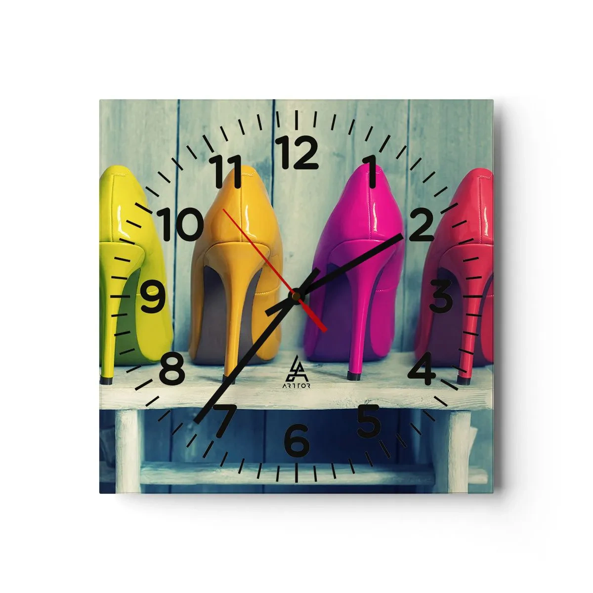 Orologio da parete - Orologio in Vetro - A passeggio sull'arcobaleno - 40x40 cm