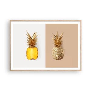 Poster in cornice rovere chiaro - Ananas per due - 100x70 cm