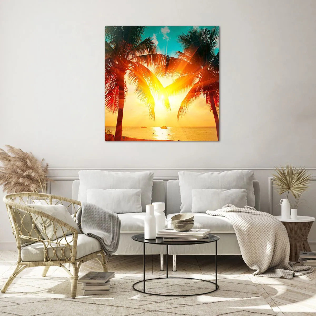 Quadro su vetro - Coppia esotica - 30x30 cm