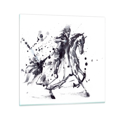 Quadro su vetro - Il cavaliere nero - 30x30 cm
