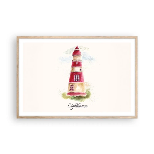 Poster in cornice rovere chiaro - Attorno è sempre bel tempo - 91x61 cm