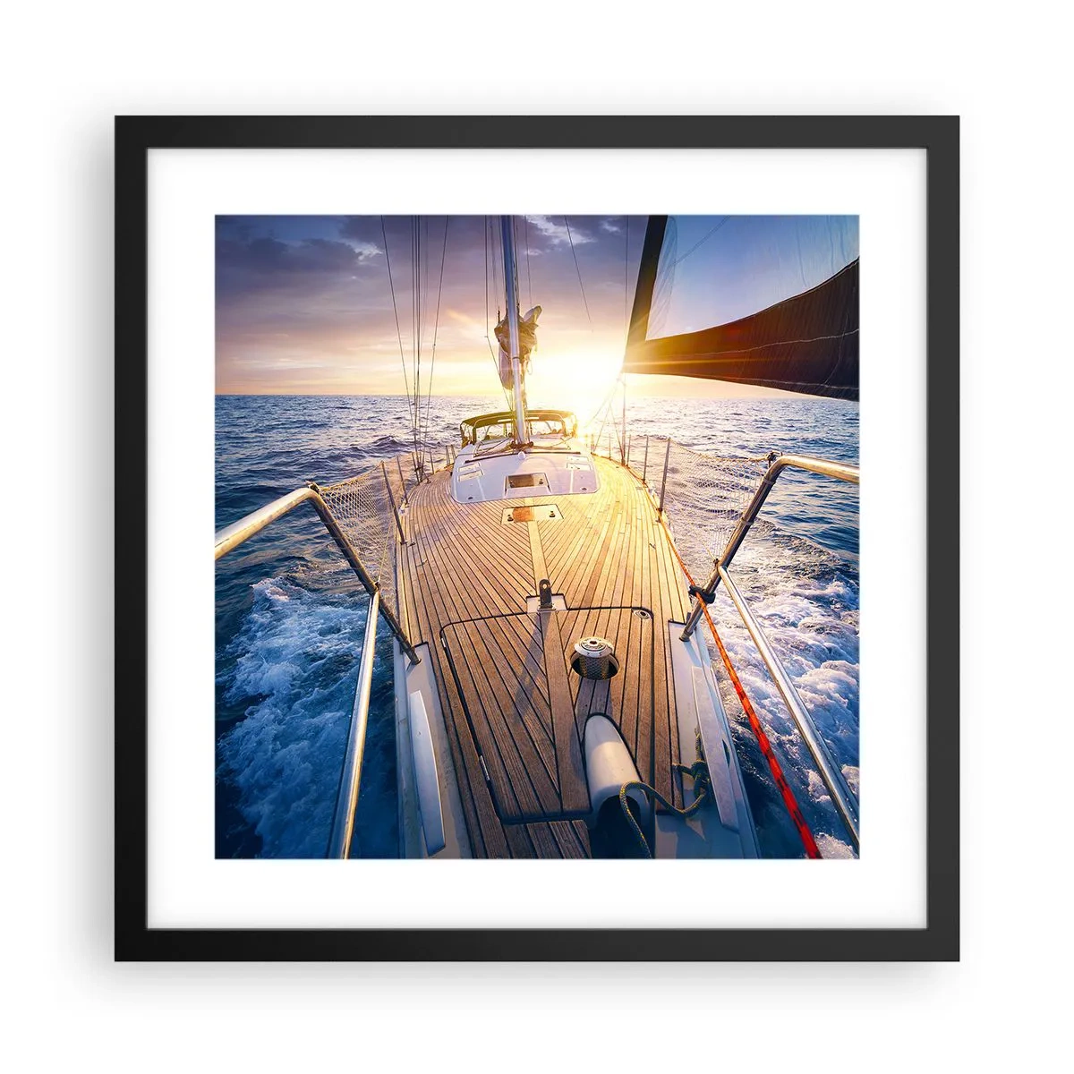 Poster in cornice nera - Correndo sulle onde - 40x40 cm