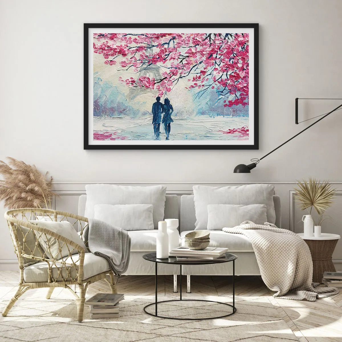 Poster in cornice nera - Passeggiata romantica - 50x40 cm