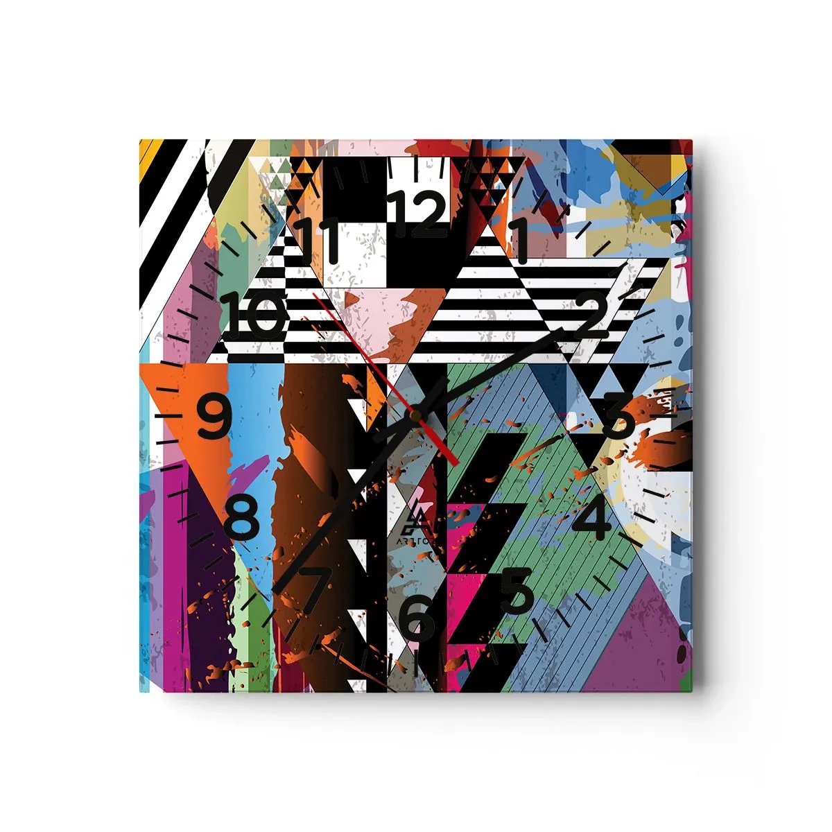 Orologio da parete - Orologio in Vetro - Geometrico e organico - 30x30 cm