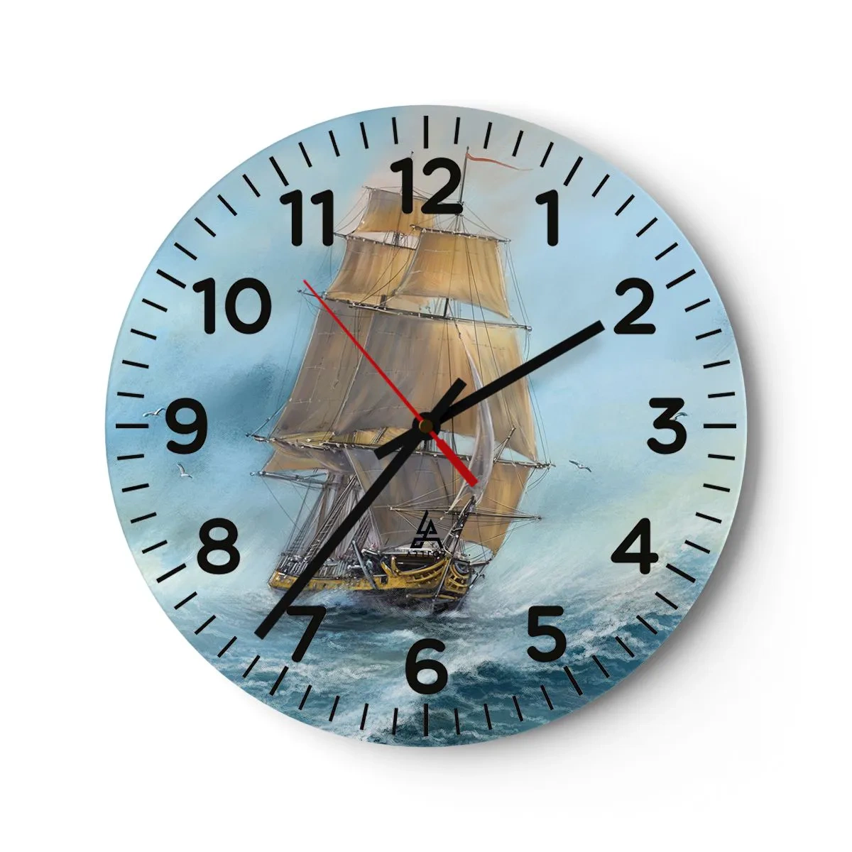 Orologio da parete - Orologio in Vetro - Frangendo i flutti - 40x40 cm