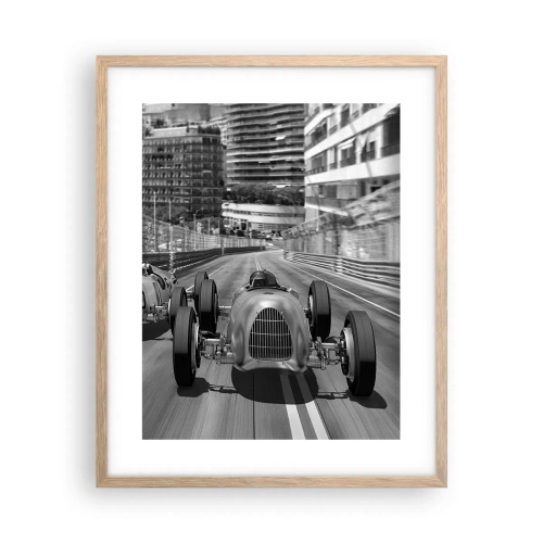 Poster in cornice rovere chiaro - Tanto tempo fa a Montecarlo - 40x50 cm
