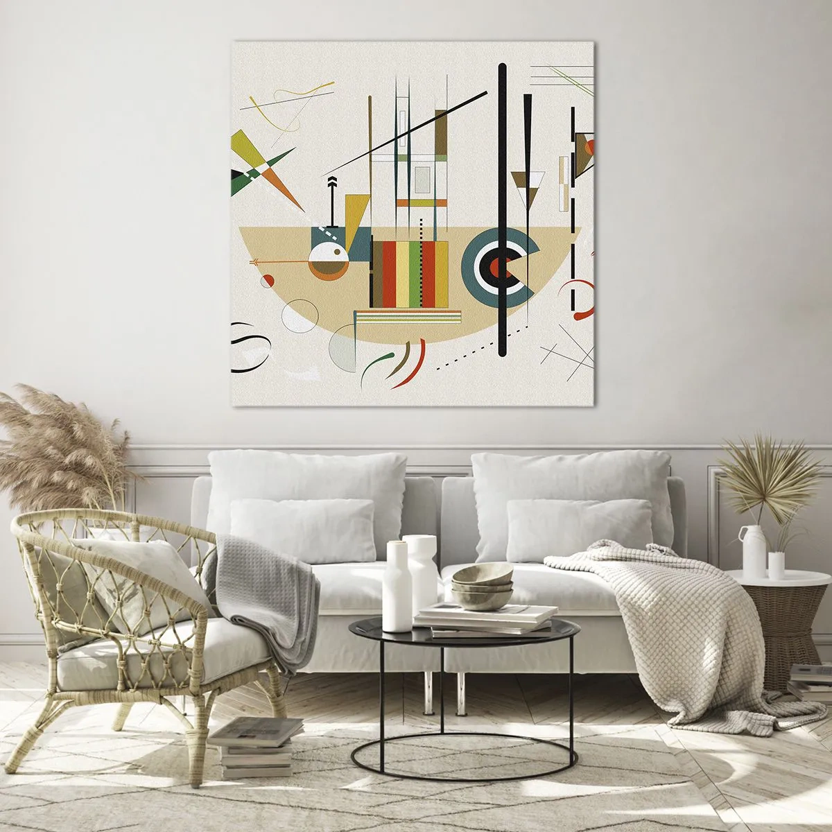 Quadro su vetro - E il mondo ride - 70x70 cm