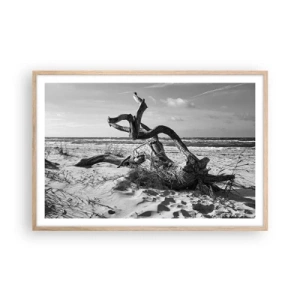Poster in cornice rovere chiaro - Scolpito dal mare - 91x61 cm