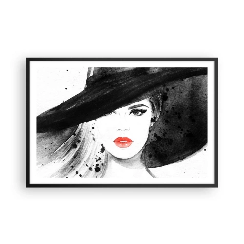 Poster in cornice nera - Donna in nero - 91x61 cm