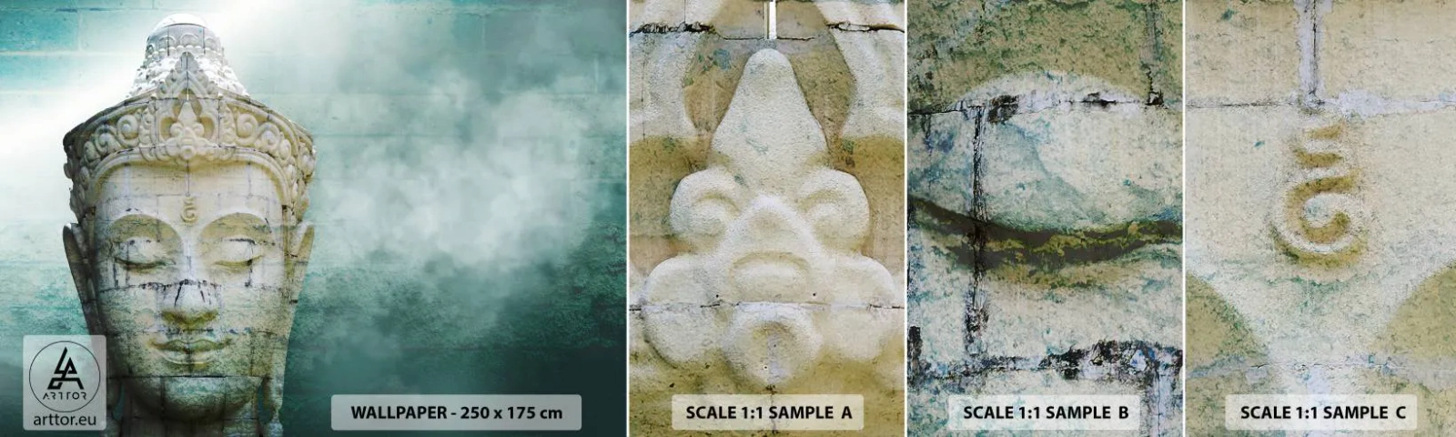 Campione Di Fotomurale Standard Eco - Cercando la luce - Budda, statua di Buddha, Asia - 100x30 cm