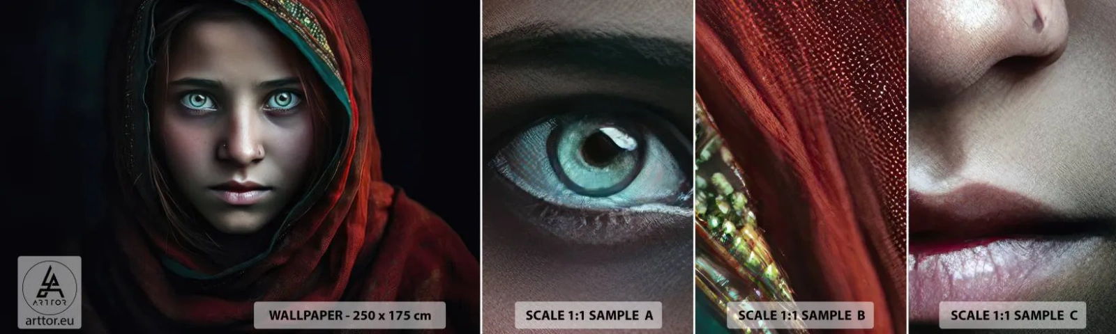 Campione Di Fotomurale Standard Eco - Principessa d'oriente - Ragazza, Ritratto, Pakistan - 100x30 cm