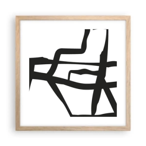 Poster in cornice rovere chiaro - Struttura bianca e nera - 40x40 cm