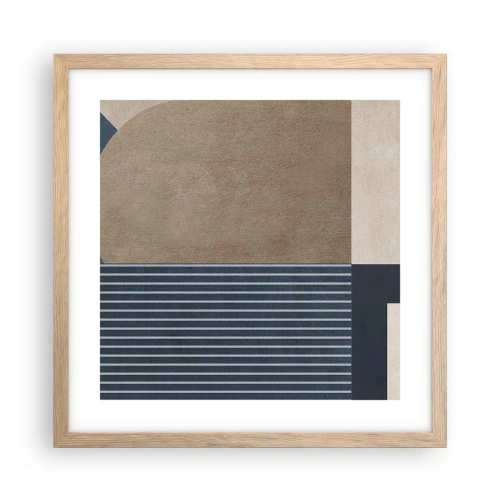 Poster in cornice rovere chiaro - Composizione di semplicità e rotondità - 40x40 cm