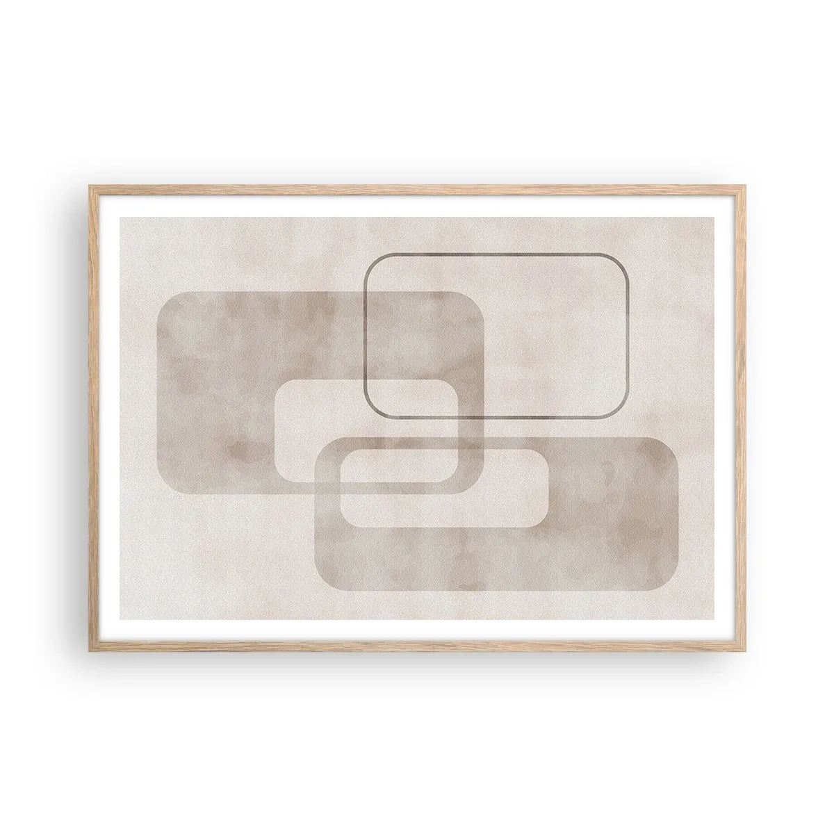 Poster in cornice rovere chiaro - Giunti geometrici - 100x70 cm