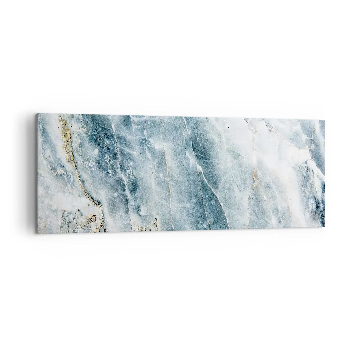 Quadro su tela - Stampe su Tela - Texture marmorea nei toni del blu e del bianco - 140x50cm - Mondo di ghiaccio - Decorazione murale moderna per soggiorno e camera da letto ARTTOR