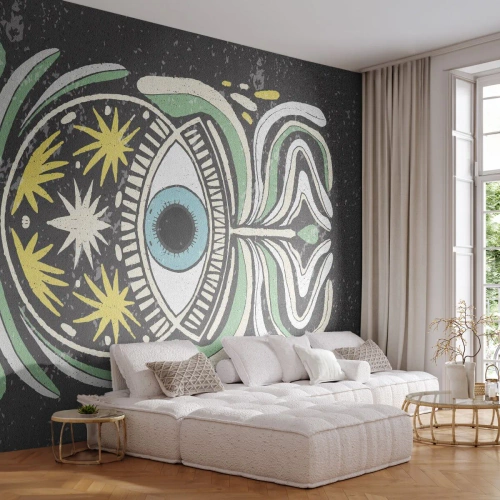 Fotomurali Autoadesivo Deluxe Sticker - Rituali tribali - Boho, Occhio, Pastello - 350x256 cm