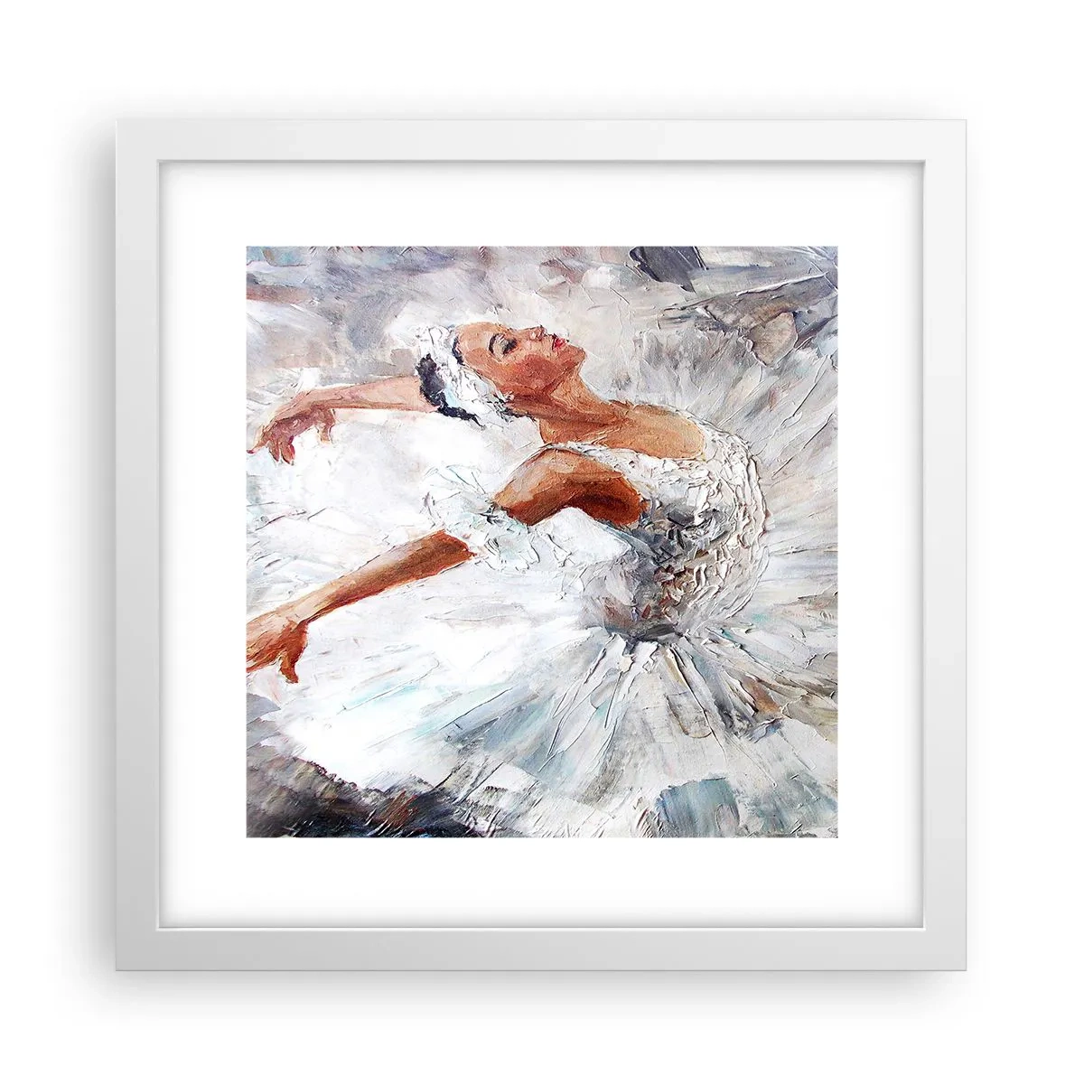 Poster in cornice bianca - Delicata e leggera come il tulle - 30x30 cm