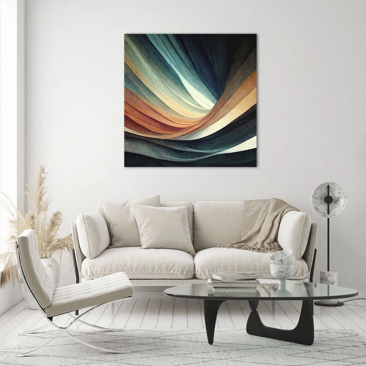 Quadro su vetro - Intessuto di colore - 50x50 cm