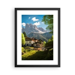 Poster in cornice nera - Idillio alpino - 30x40 cm