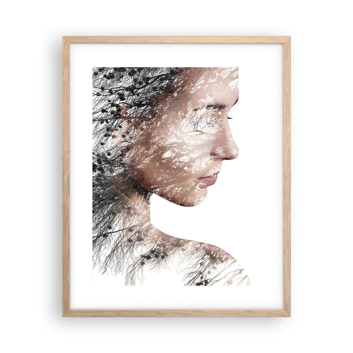 Poster in cornice rovere chiaro - Lo spirito della foresta - 40x50 cm