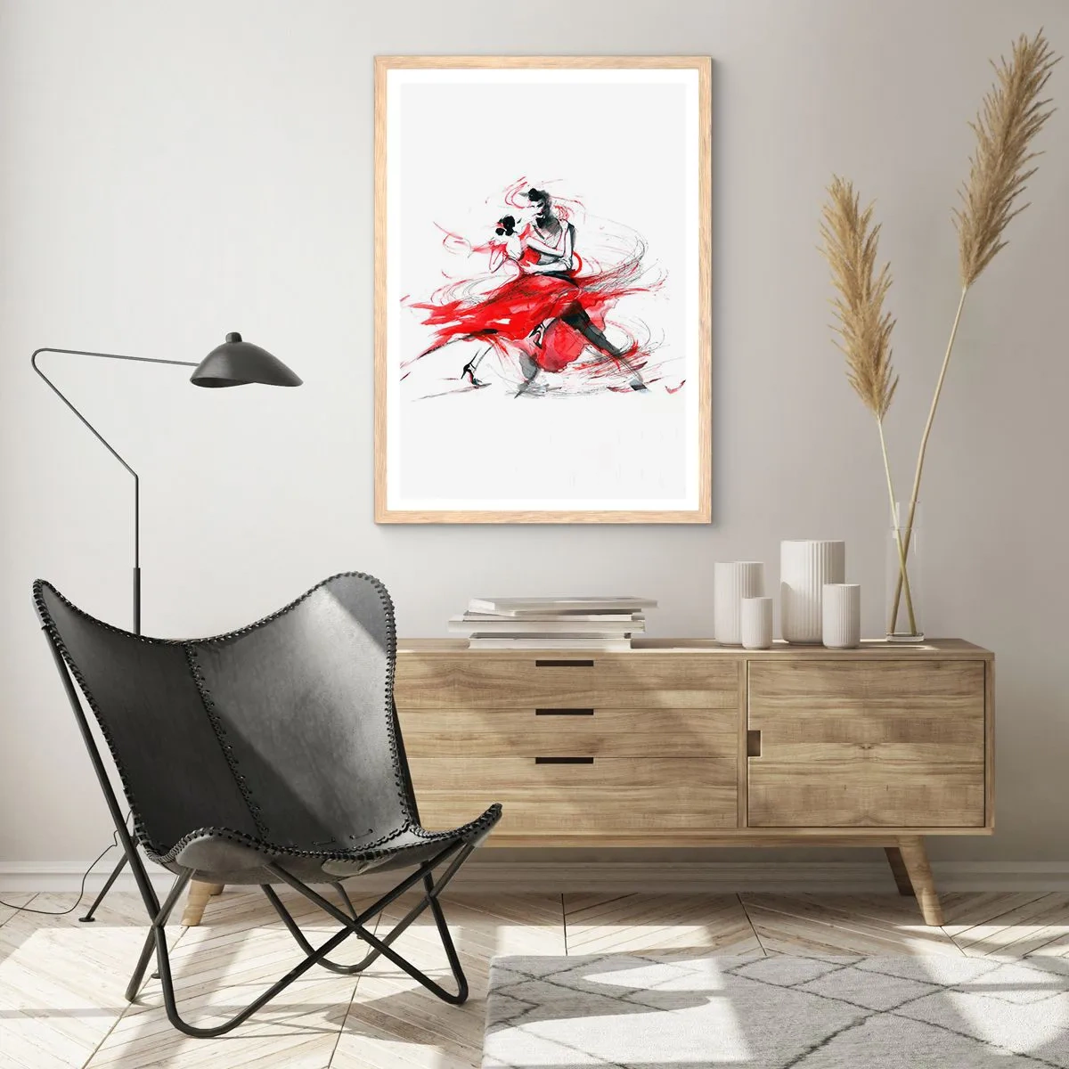 Poster in cornice rovere chiaro - Tango: il ritmo della passione - 50x70 cm