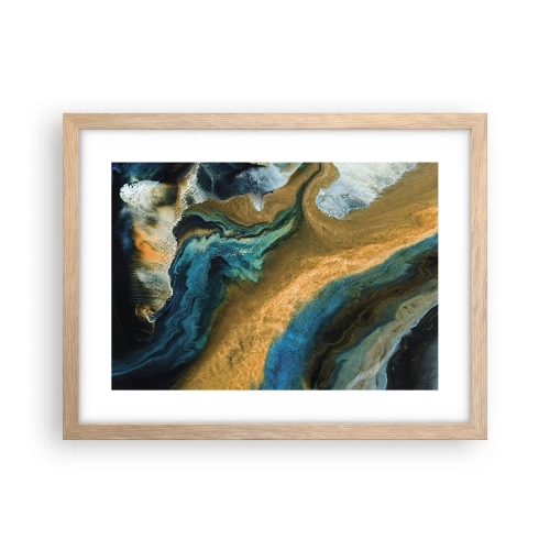 Poster in cornice rovere chiaro - Blu-oro: influenza reciproca - 40x30 cm