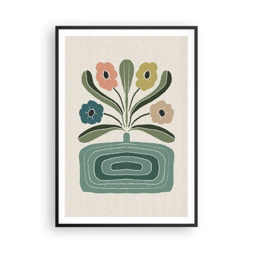 Poster in cornice nera - Bouquet simmetrico - 70x100 cm