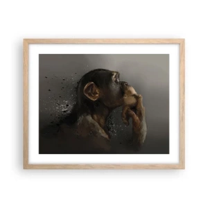 Poster in cornice rovere chiaro - Sicuramente un pensatore - 50x40 cm