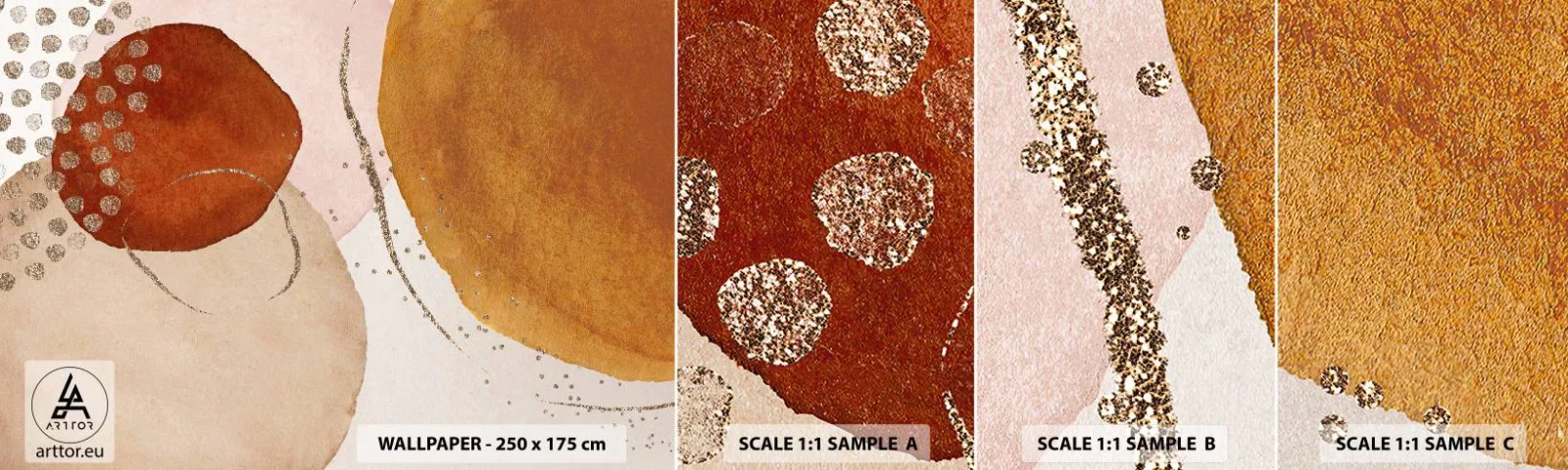 Campione di Fotomurale Adesivo Deluxe Sticker - Rotondità e movimento - Astrazione, Pezzo, Modello moderno - 100x30 cm