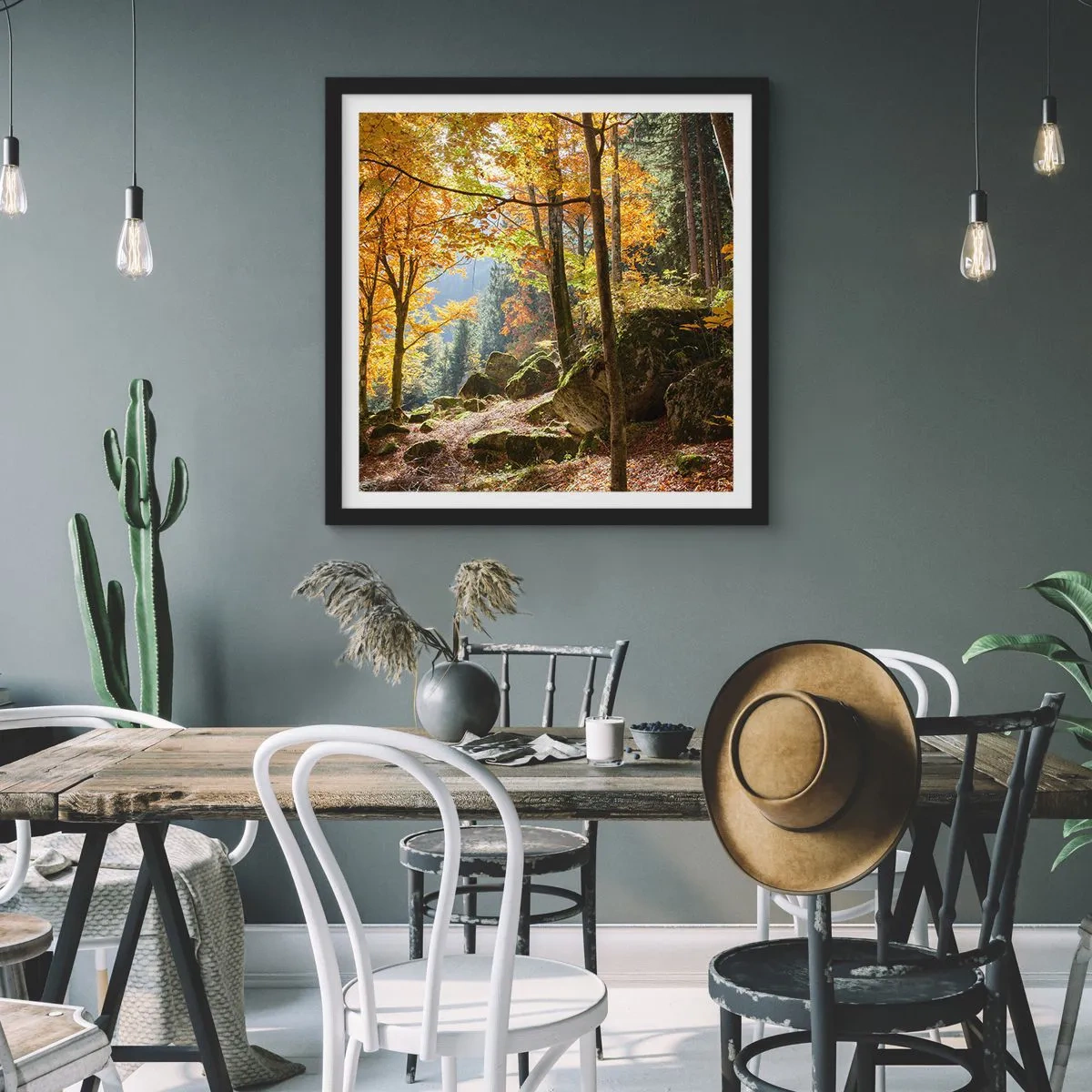 Poster in cornice nera - Il tempo del riposo - 60x60 cm