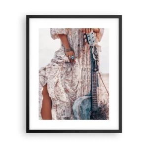 Poster in cornice nera - Figli dei fiori in cammino - 40x50 cm