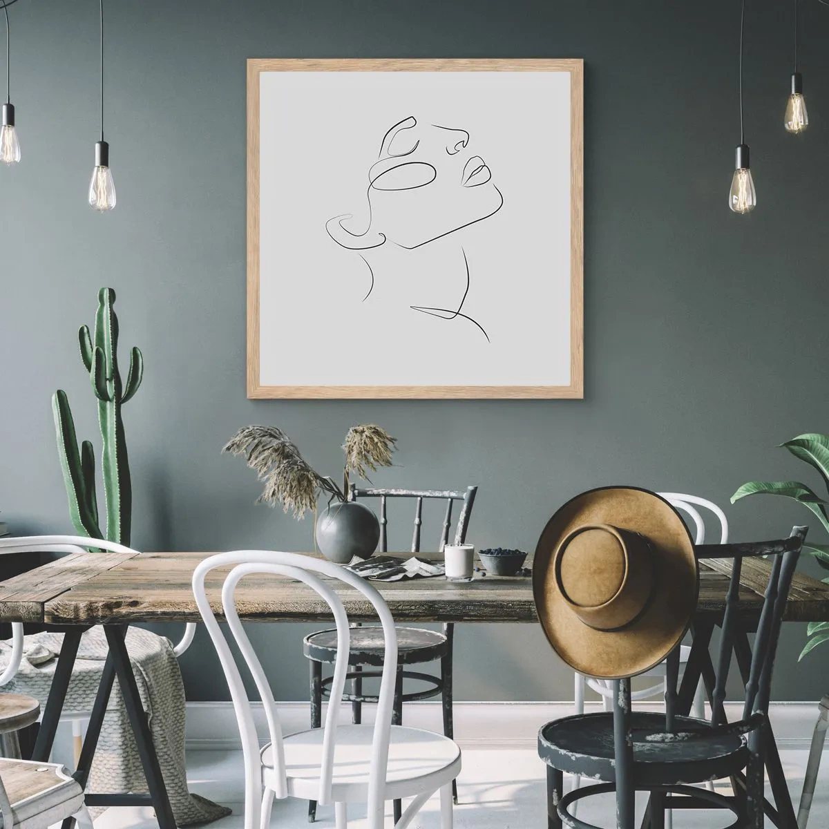 Poster in cornice rovere chiaro - I meandri dei sogni - 50x50 cm