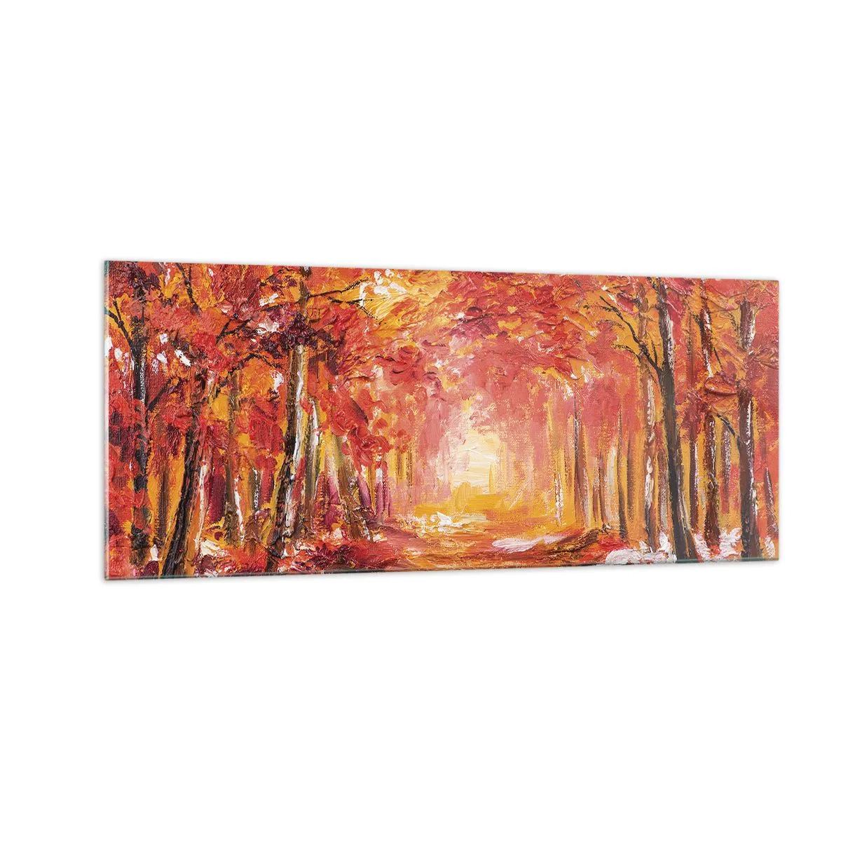 Quadro su vetro - Foresta di rame - 100x40 cm