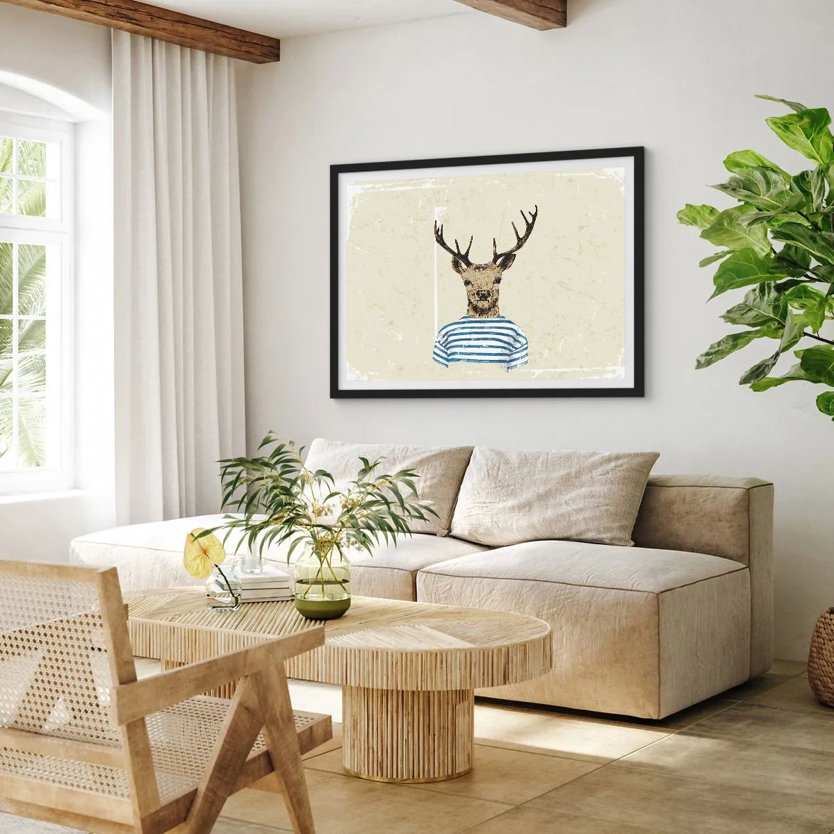 Poster in cornice nera - Mi piacciono le camicie a righe! - 50x40 cm