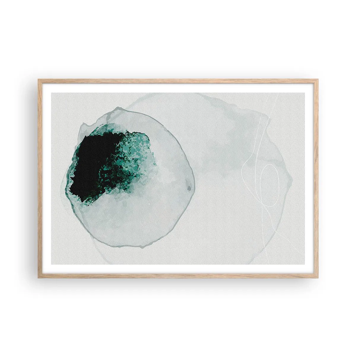 Poster in cornice rovere chiaro - In una goccia d'acqua - 100x70 cm