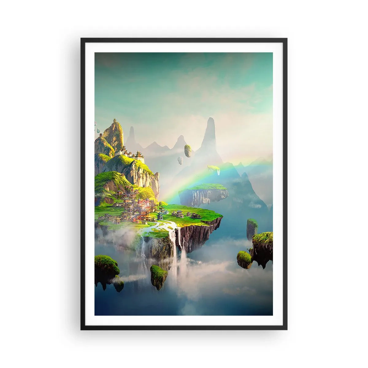 Poster in cornice nera - In mezzo al cielo: isole fortunate - 70x100 cm