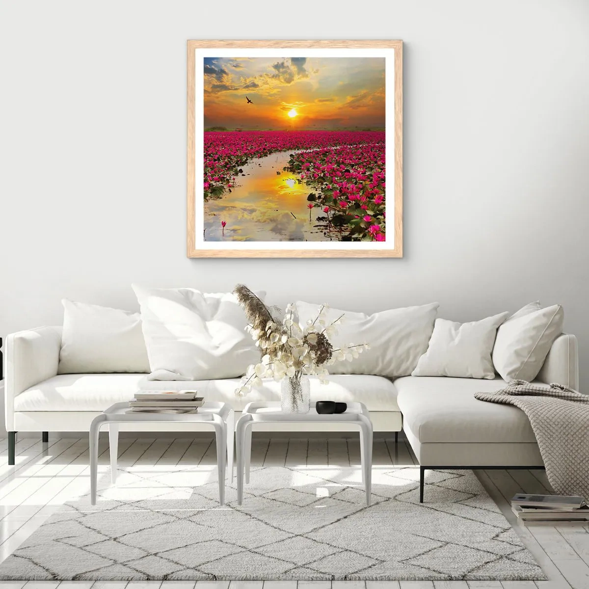 Poster in cornice rovere chiaro - La vita segreta del lago - 40x40 cm