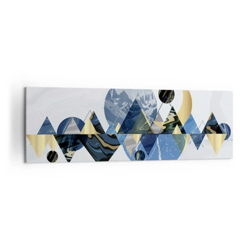 Quadro su tela - Stampe su Tela - Motivi geometrici astratti con motivi montani - 160x50cm - Paesaggio geometrico - Decorazione murale moderna per soggiorno e camera da letto ARTTOR