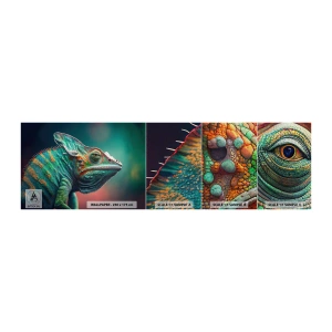 Campione di Fotomurale Premium Sand - Mi vedi? Non va bene... - Camaleonte, Animali, Rettile - 100x30 cm