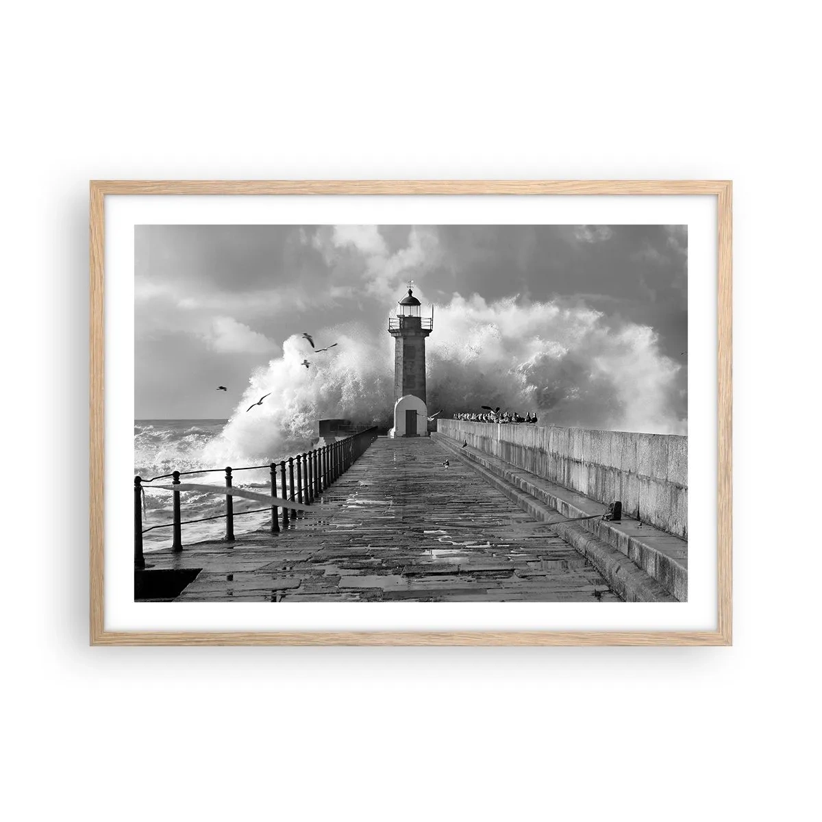 Poster in cornice rovere chiaro - Senza paura - 70x50 cm