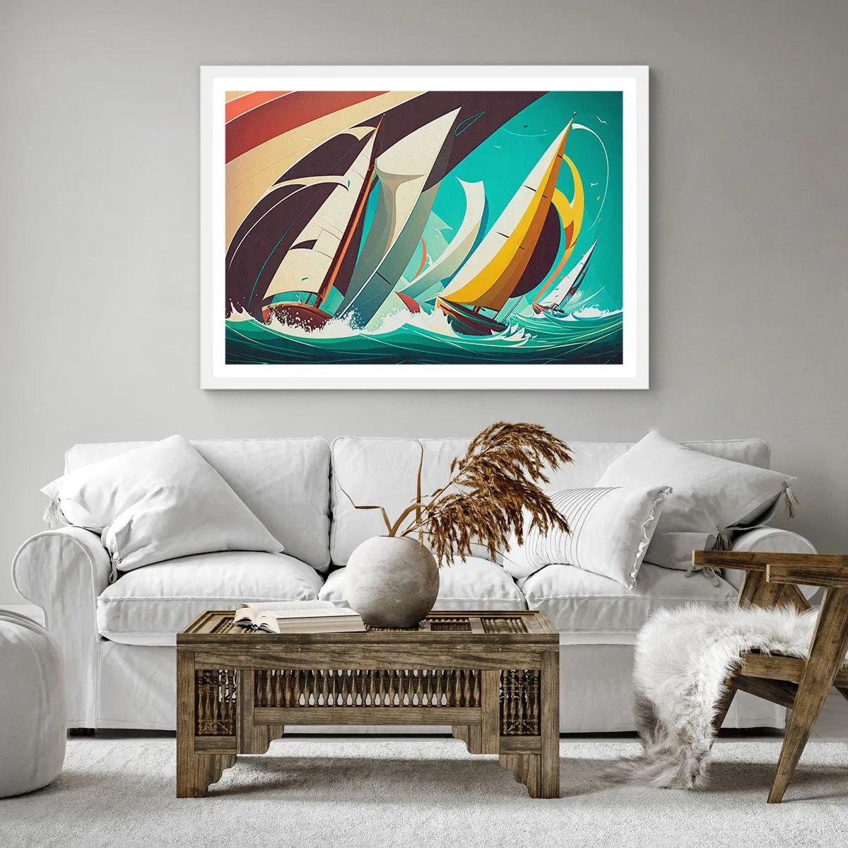 Poster in cornice bianca - Compagne degli elementi - 60x60 cm